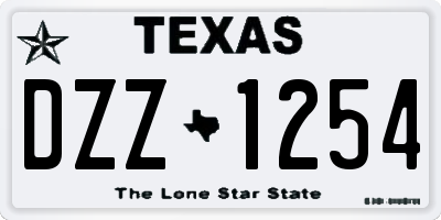 TX license plate DZZ1254