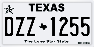 TX license plate DZZ1255