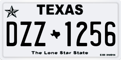 TX license plate DZZ1256