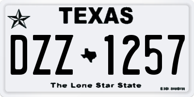 TX license plate DZZ1257