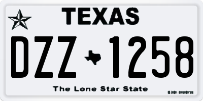 TX license plate DZZ1258