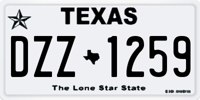 TX license plate DZZ1259