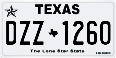 TX license plate DZZ1260