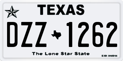 TX license plate DZZ1262