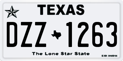 TX license plate DZZ1263