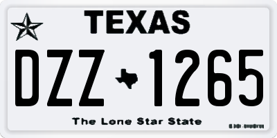 TX license plate DZZ1265