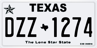 TX license plate DZZ1274