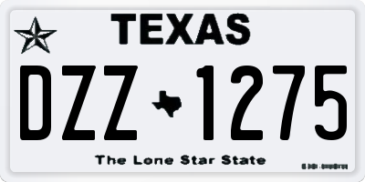 TX license plate DZZ1275