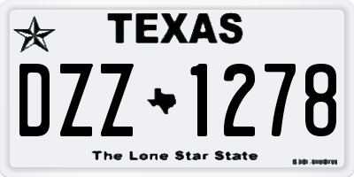 TX license plate DZZ1278