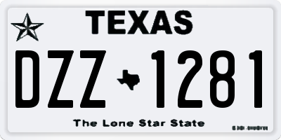 TX license plate DZZ1281
