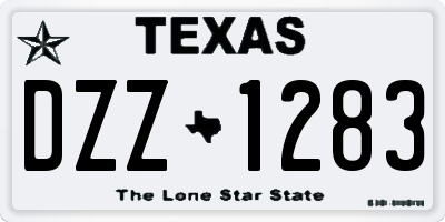 TX license plate DZZ1283