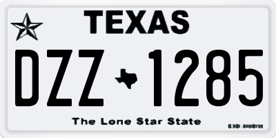 TX license plate DZZ1285