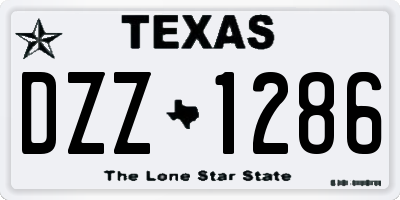 TX license plate DZZ1286