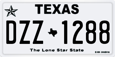 TX license plate DZZ1288