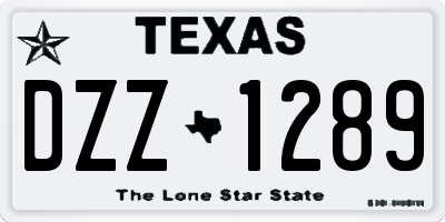 TX license plate DZZ1289