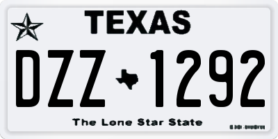 TX license plate DZZ1292