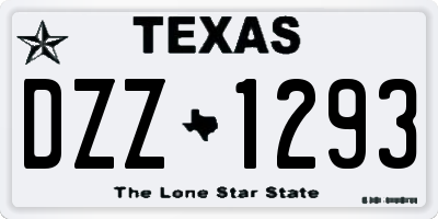 TX license plate DZZ1293