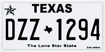 TX license plate DZZ1294