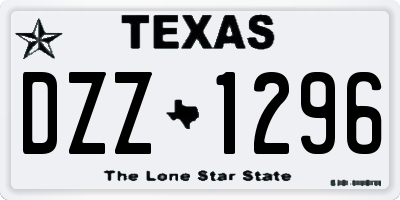 TX license plate DZZ1296