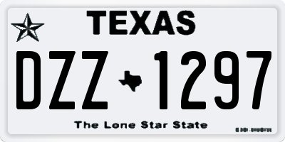 TX license plate DZZ1297