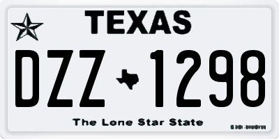 TX license plate DZZ1298