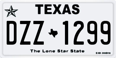 TX license plate DZZ1299