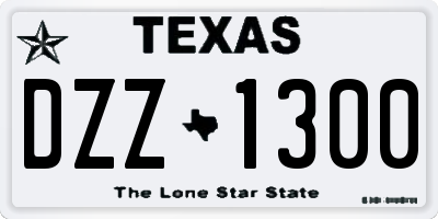 TX license plate DZZ1300