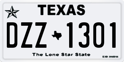 TX license plate DZZ1301