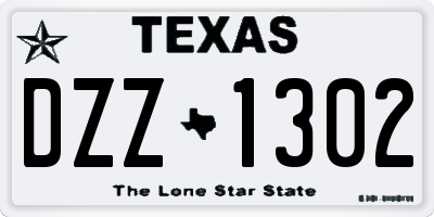 TX license plate DZZ1302