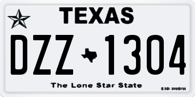 TX license plate DZZ1304