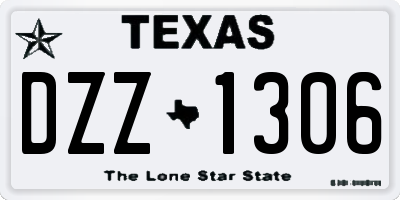 TX license plate DZZ1306