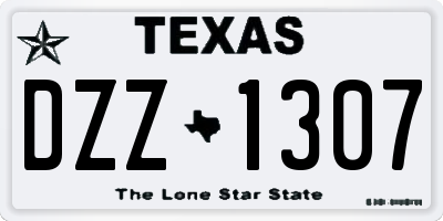 TX license plate DZZ1307