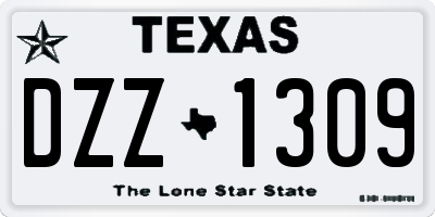 TX license plate DZZ1309