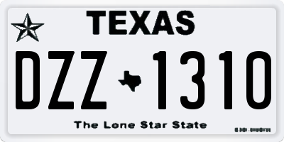 TX license plate DZZ1310