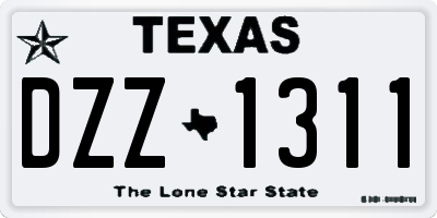 TX license plate DZZ1311