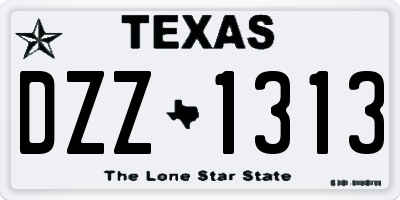 TX license plate DZZ1313