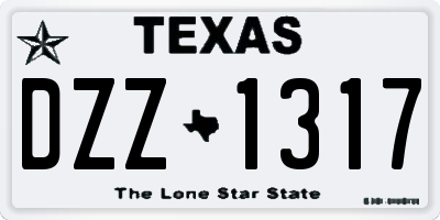 TX license plate DZZ1317