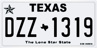 TX license plate DZZ1319