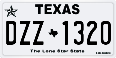 TX license plate DZZ1320