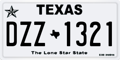 TX license plate DZZ1321