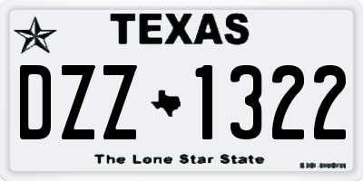 TX license plate DZZ1322