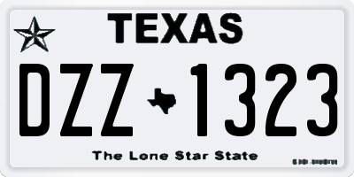 TX license plate DZZ1323