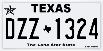 TX license plate DZZ1324