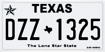 TX license plate DZZ1325