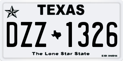 TX license plate DZZ1326