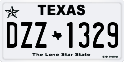 TX license plate DZZ1329