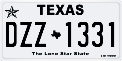 TX license plate DZZ1331