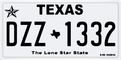 TX license plate DZZ1332