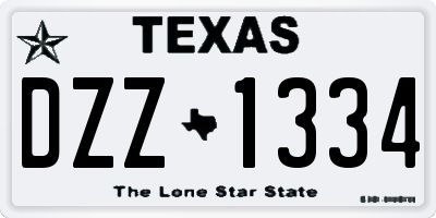 TX license plate DZZ1334