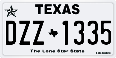 TX license plate DZZ1335